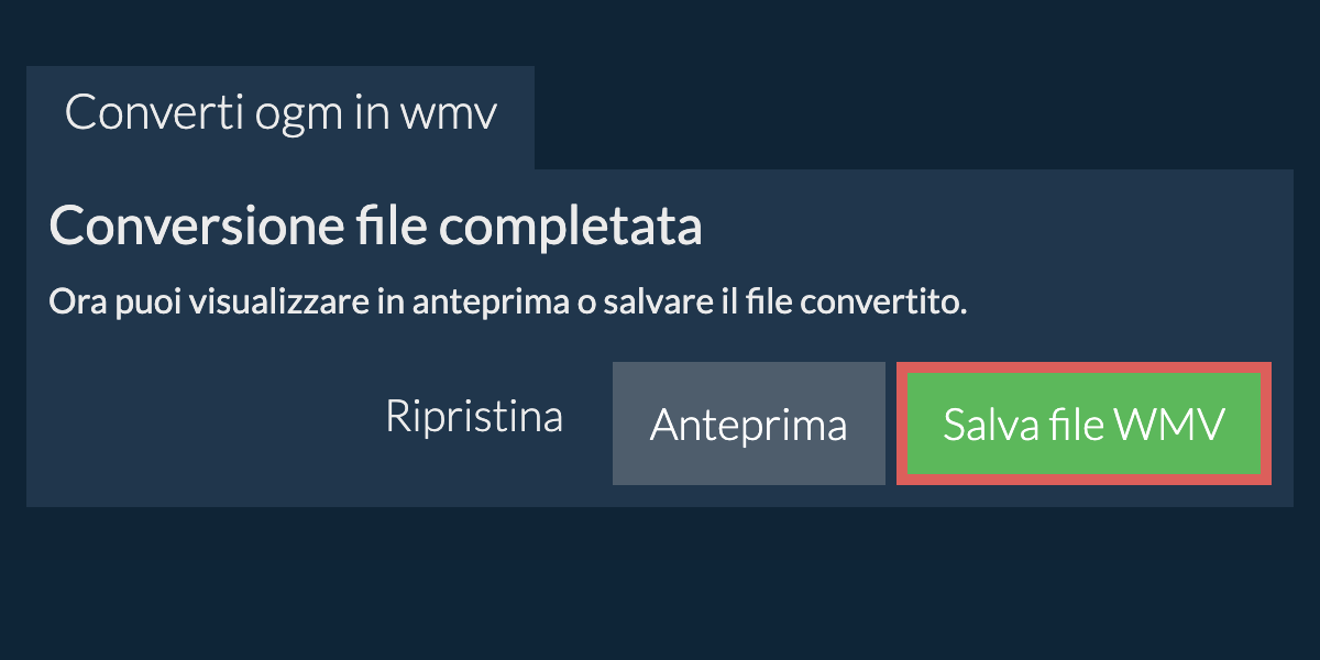 Converti in WMV