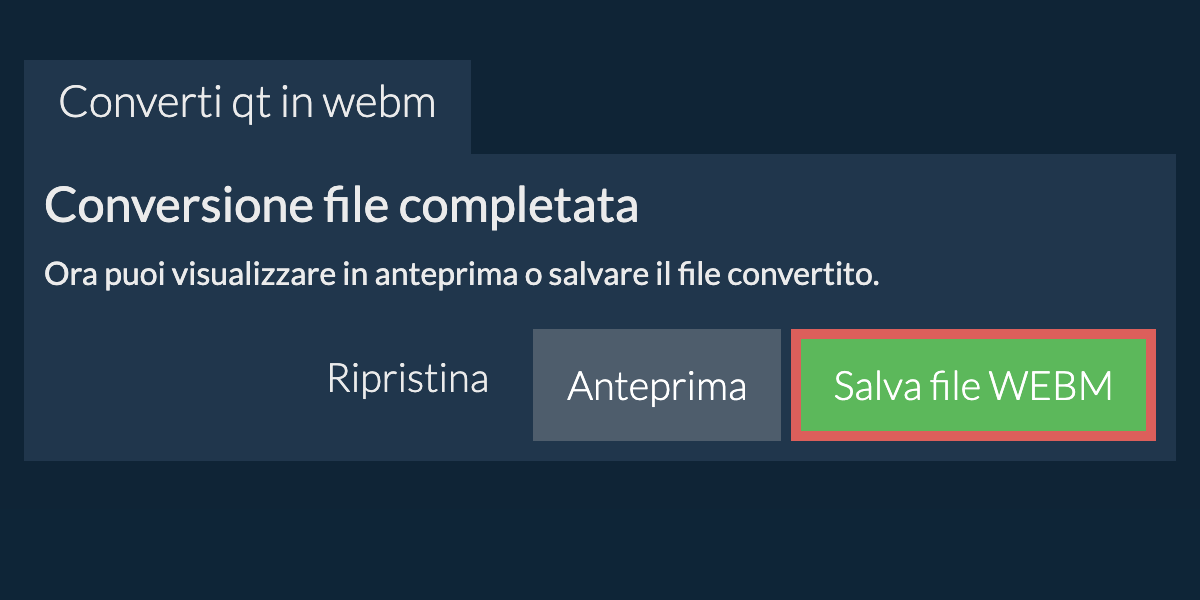 Converti in WEBM