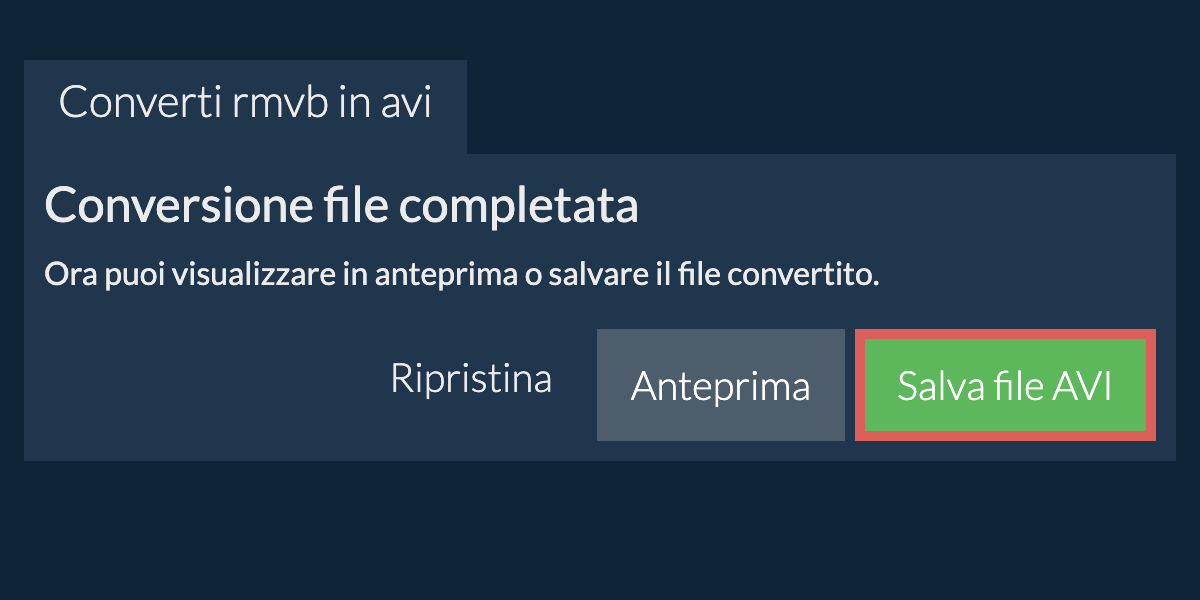 Converti in AVI