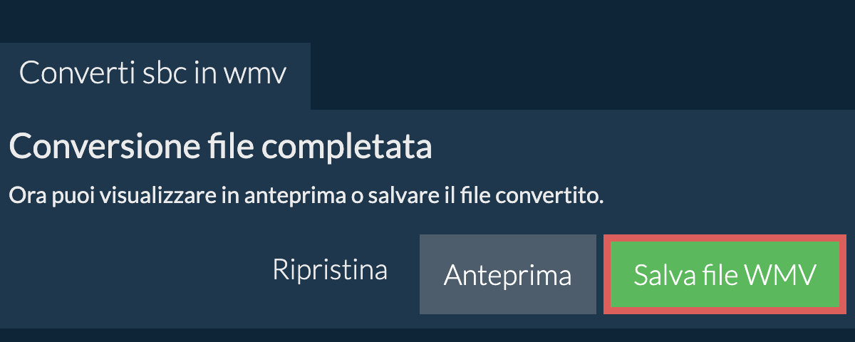 Converti in WMV