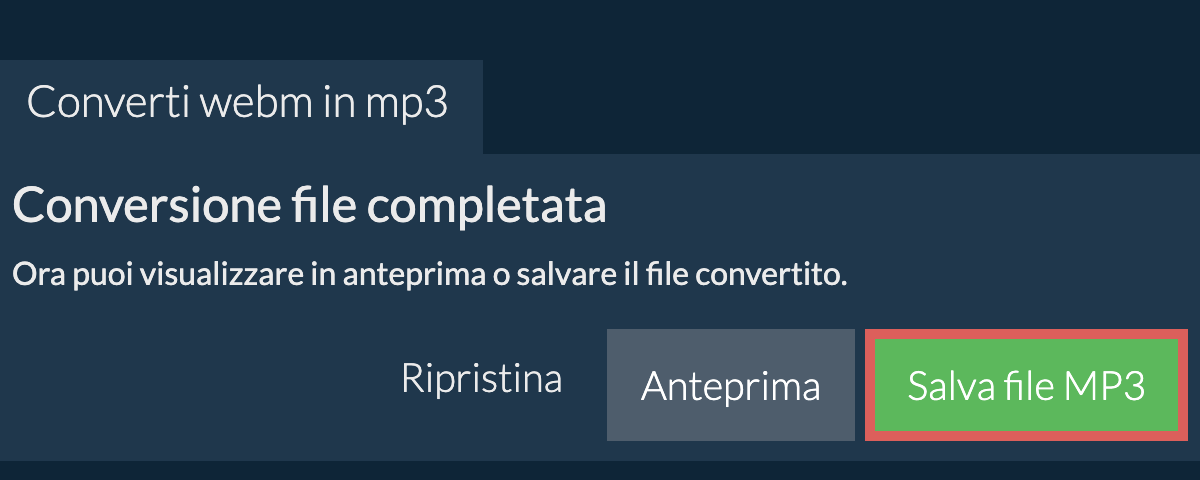 Converti in MP3