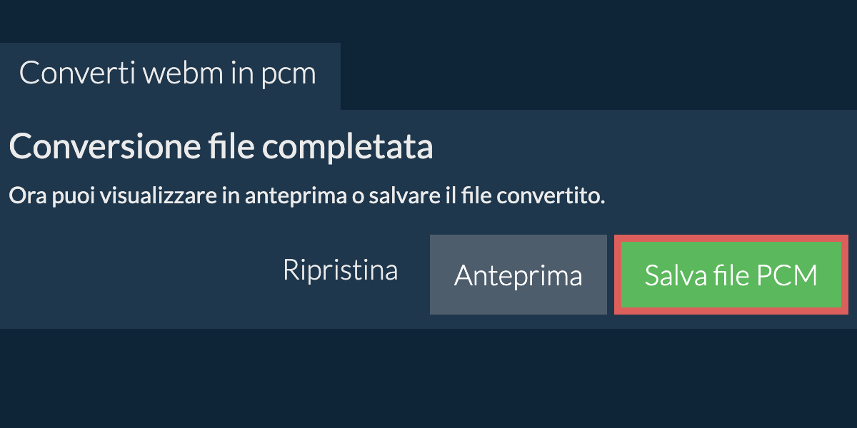 Converti in PCM