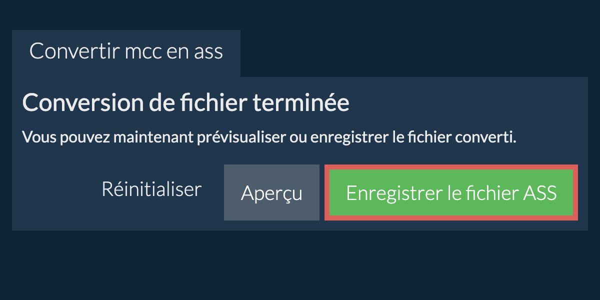 Convertir en ASS
