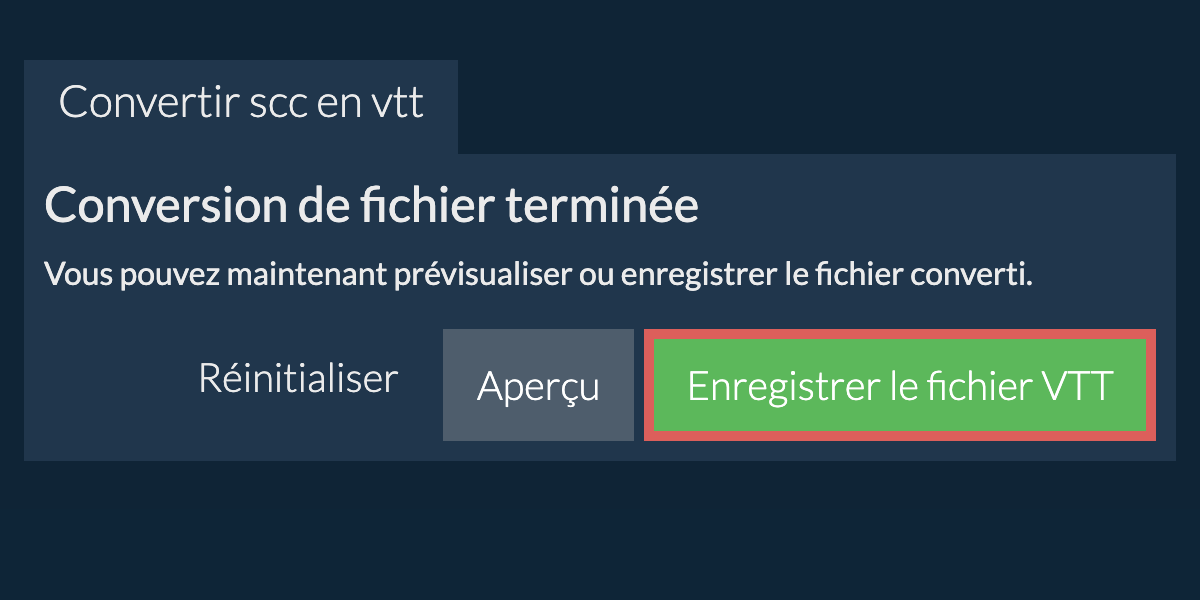 Convertir en VTT