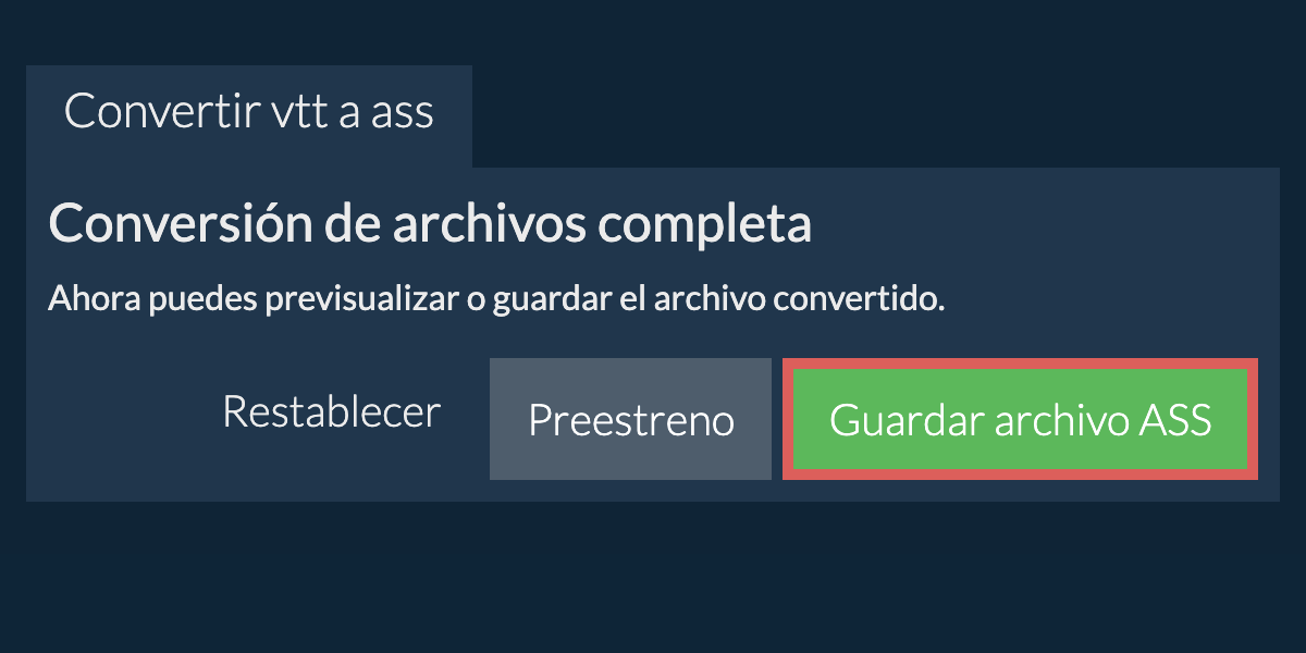 Convertir a ASS