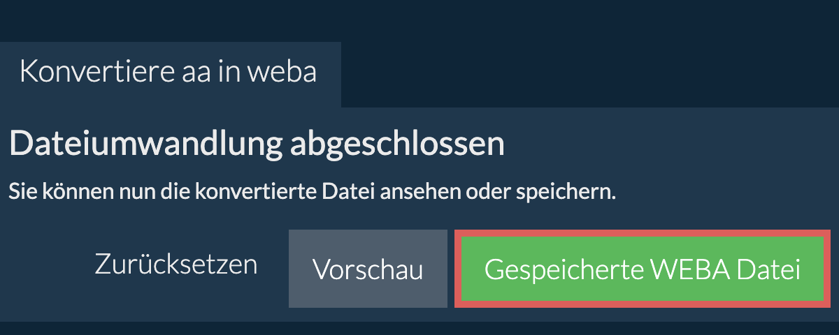 In WEBA konvertieren