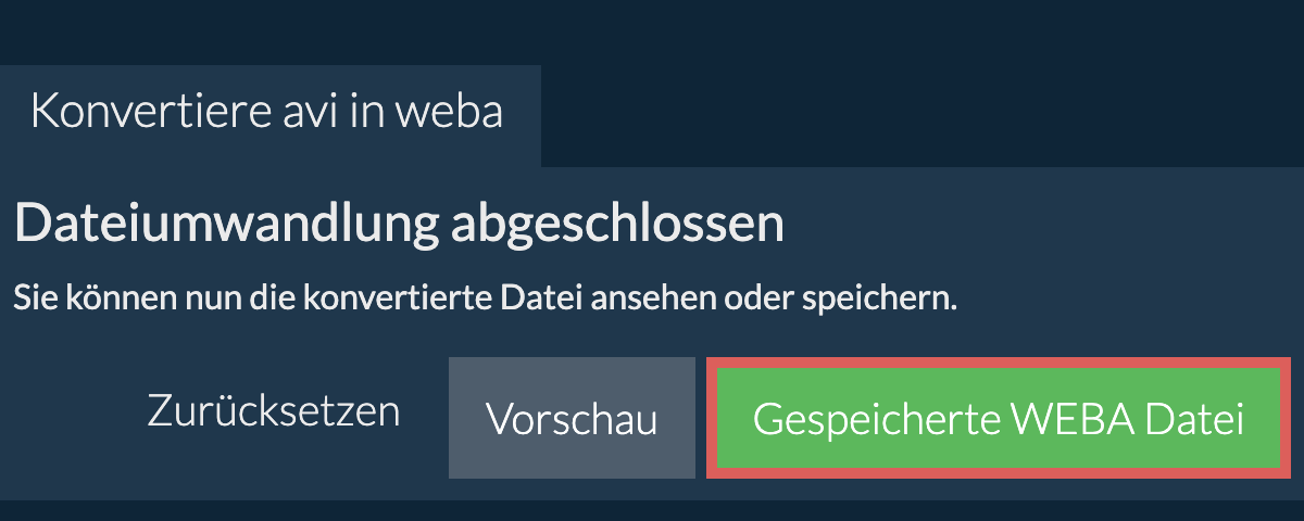 In WEBA konvertieren