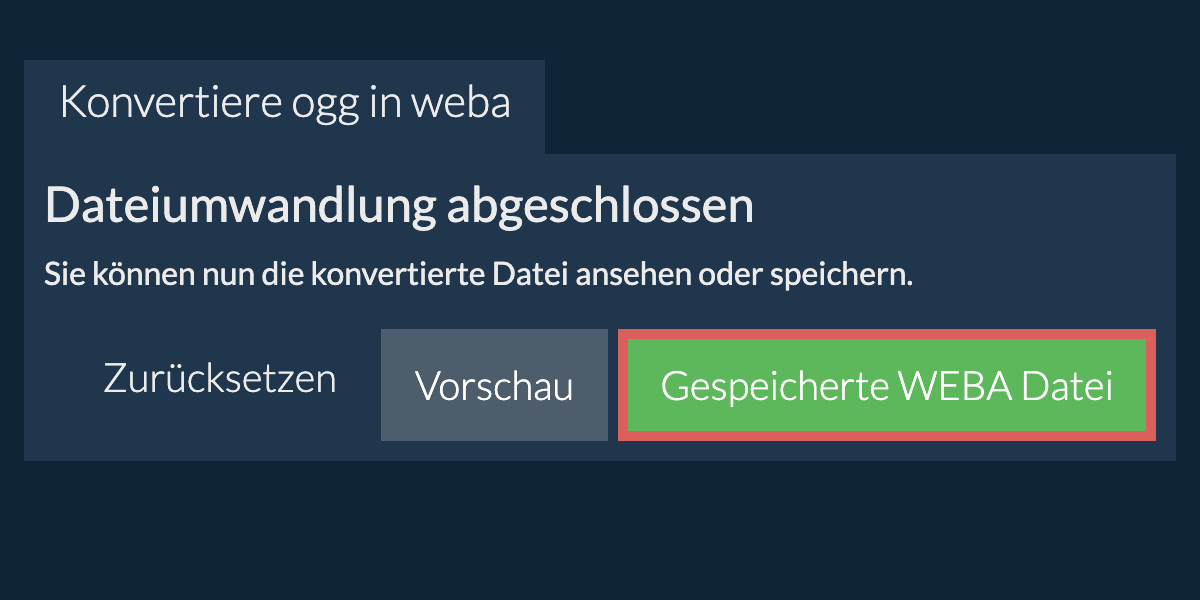 In WEBA konvertieren