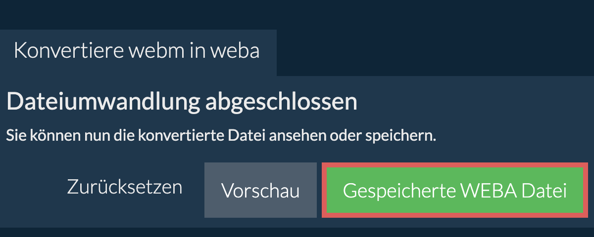 In WEBA konvertieren
