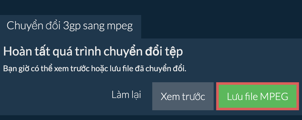 Chuyển đổi thành MPEG