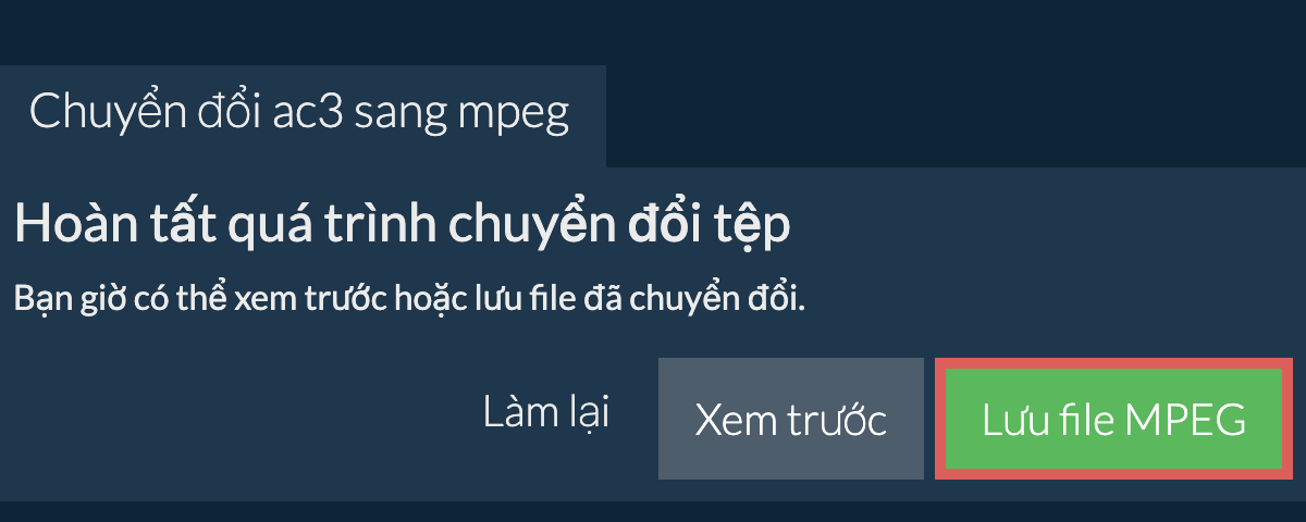 Chuyển đổi thành MPEG