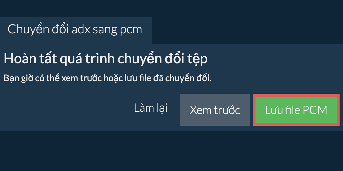 Chuyển đổi thành PCM