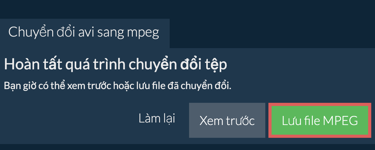 Chuyển đổi thành MPEG