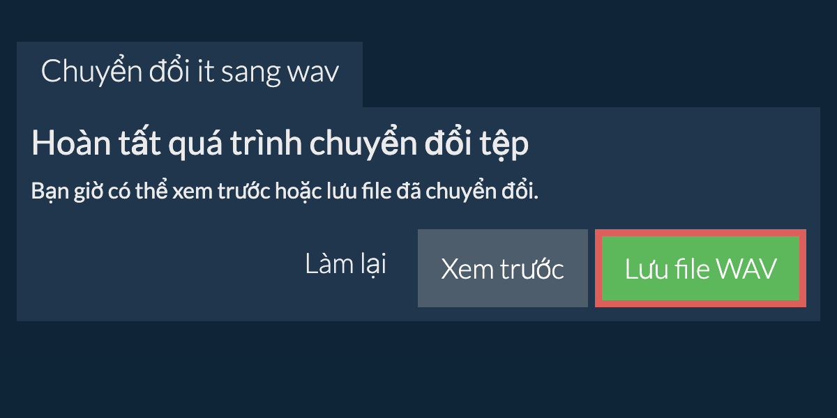 Chuyển đổi thành WAV