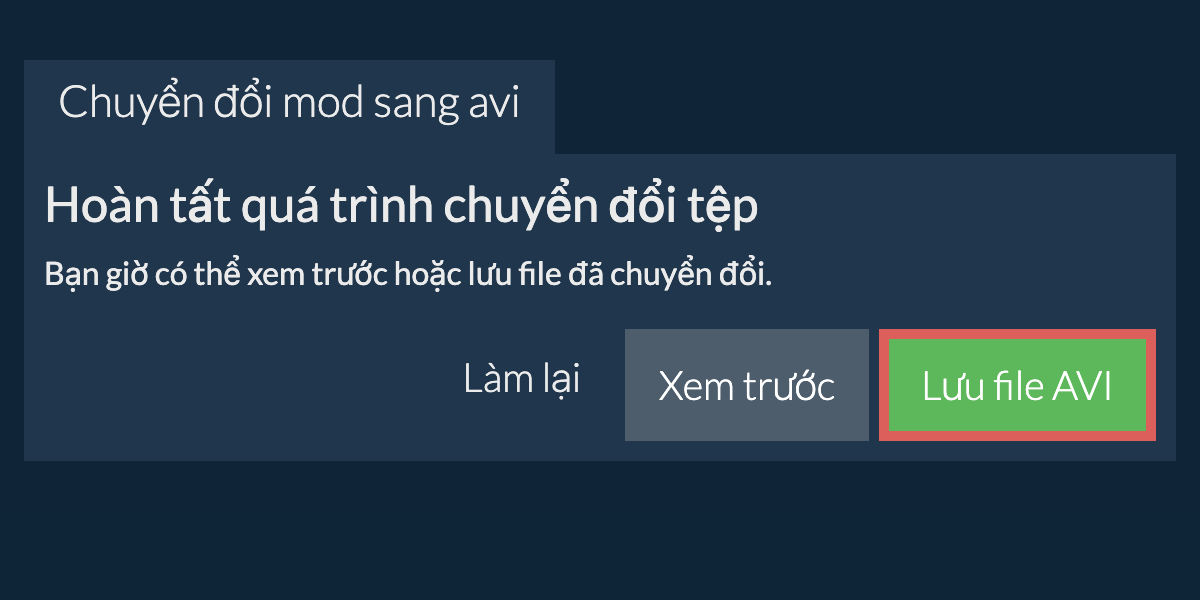 Chuyển đổi thành AVI