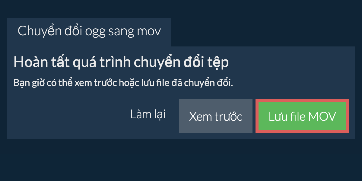 Chuyển đổi thành MOV