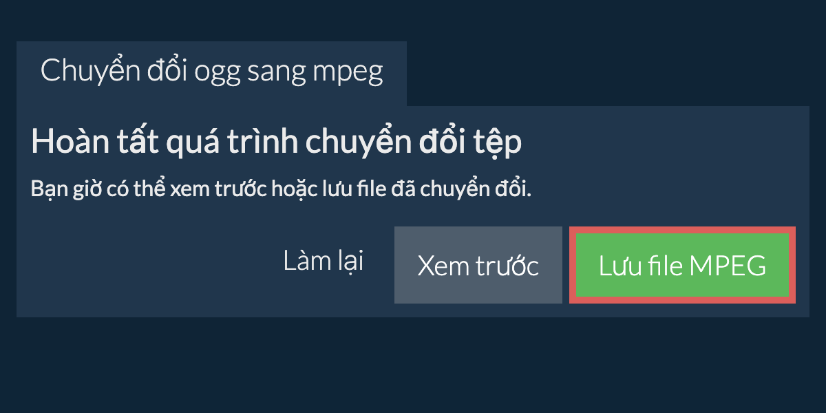 Chuyển đổi thành MPEG