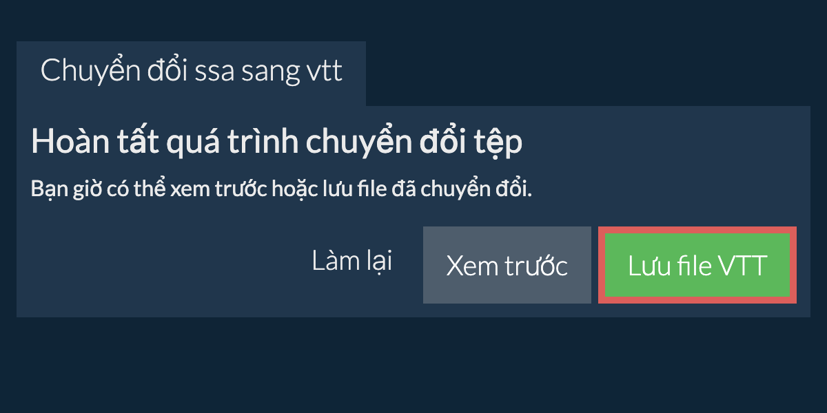 Chuyển đổi thành VTT
