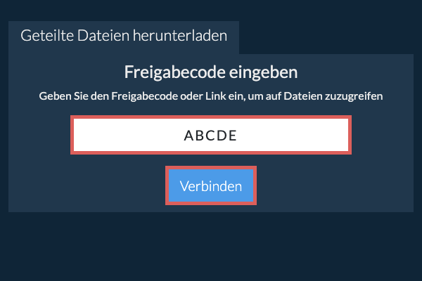 Geteilte Dateien herunterladen