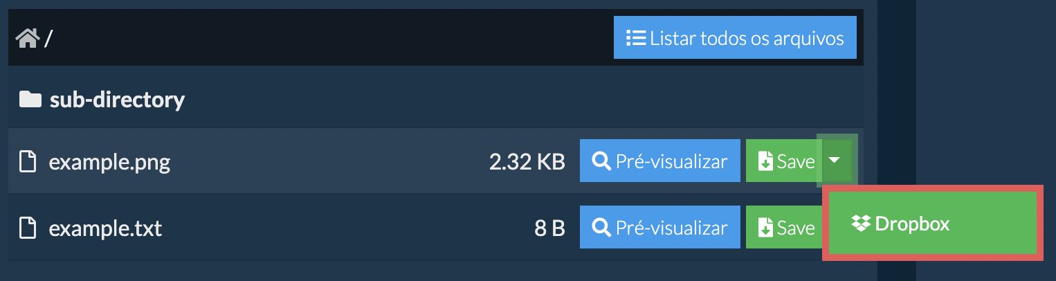Dropbox: Salvar