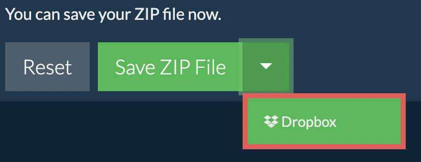 Dropbox: Save ZIP File