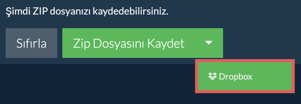 Dropbox: Zip Dosyasını Kaydet