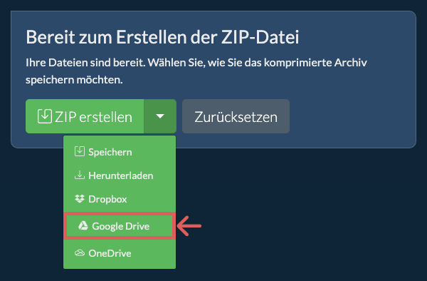 In Google Drive speichern In Google Drive speichern