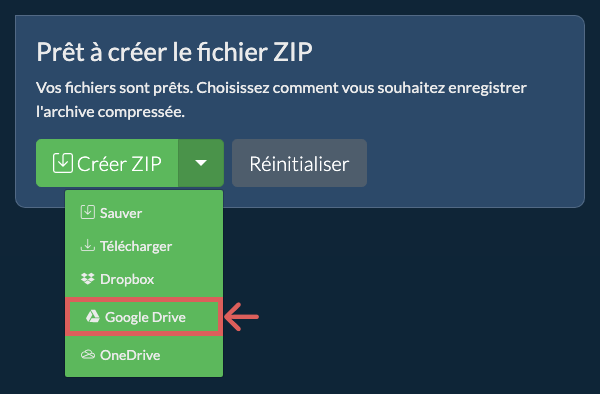 Enregistrer dans Google Drive