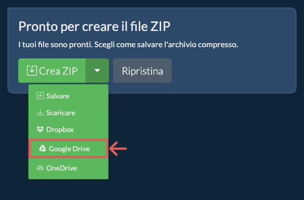 Salva in Google Drive Salva in Google Drive