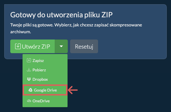 Zapisz na Dysku Google Zapisz na Dysku Google
