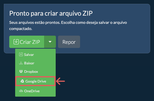 Salvar no Google Drive