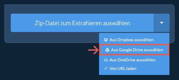 Aus Google Drive auswählen Aus Google Drive auswählen