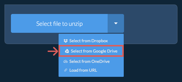 Select from Google Drive