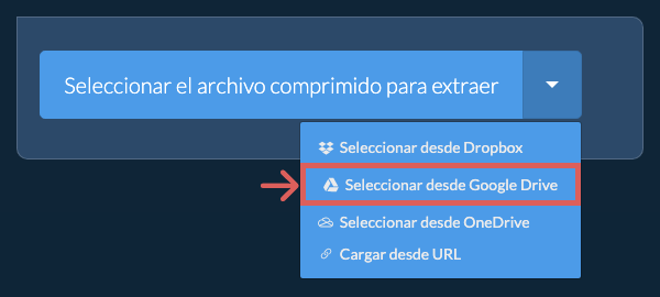 Seleccionar desde Google Drive