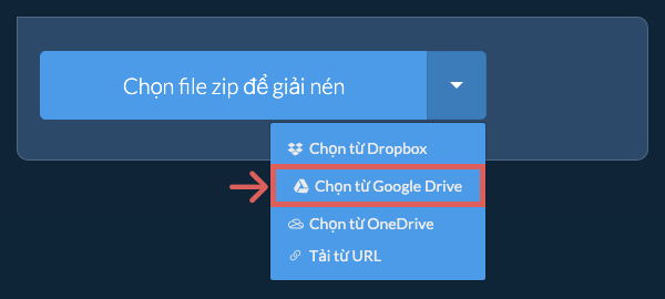 Chọn từ Google Drive Chọn từ Google Drive