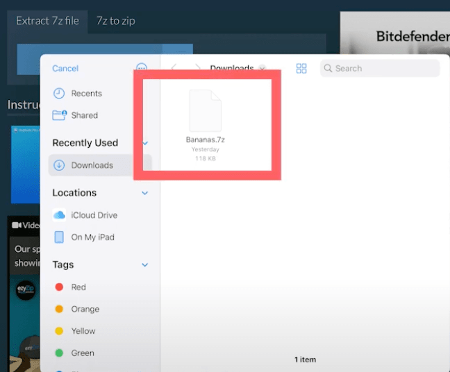 Select the 7z file