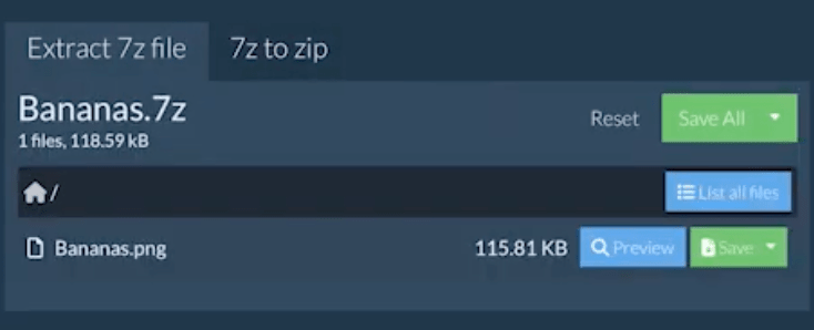 Save or Preview extracted files
