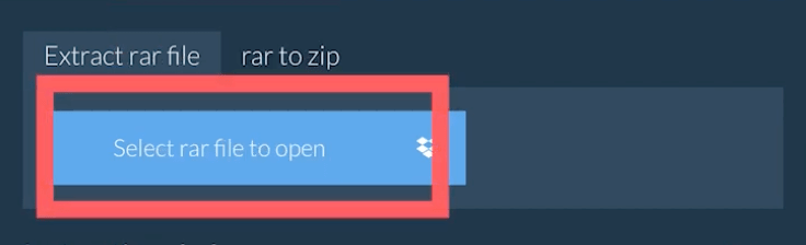 Click on 'Select rar file to open'