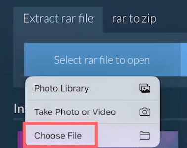 Click on 'Choose file'