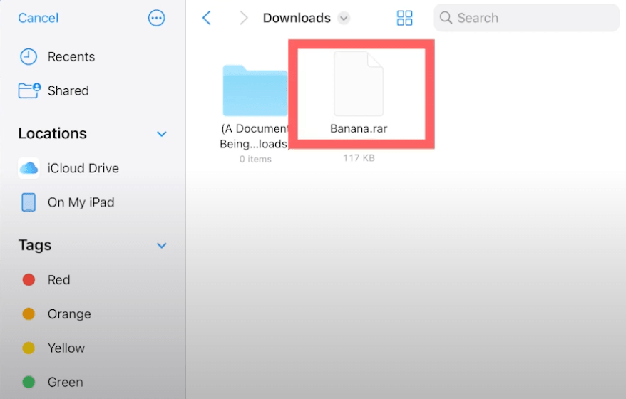 Select the rar file