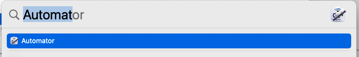 Search for Automator