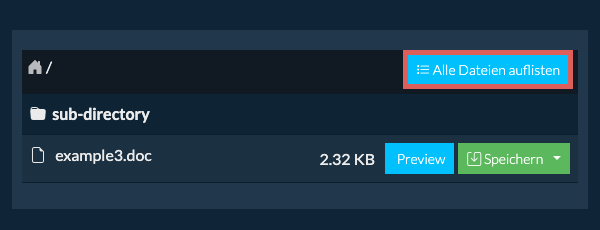 Liste aller Dateien in der CPIO-Datei