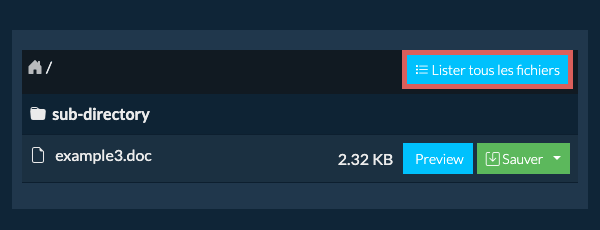 Liste de tous les fichiers dans le fichier WAD