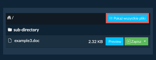 Lista wszystkich plików wewnątrz pliku WAD