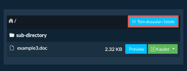 ISO dosyasındaki tüm dosyaların listesi