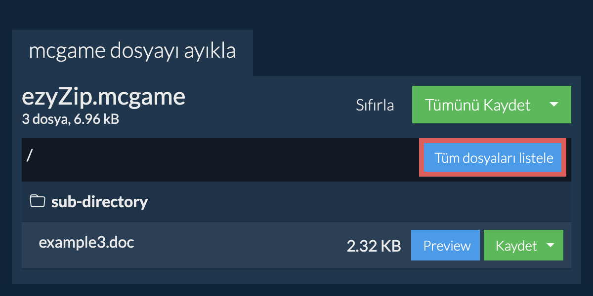 List of all files inside mcgame file