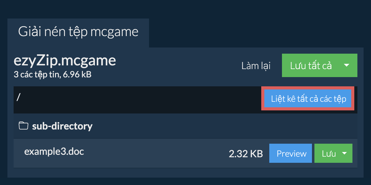 List of all files inside mcgame file