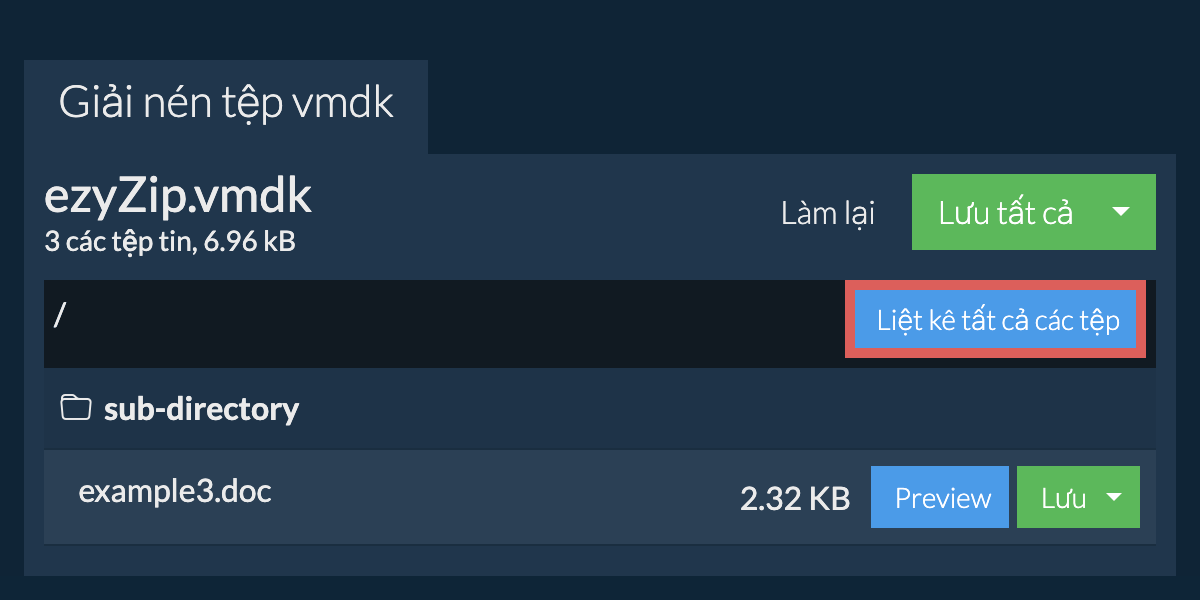 List of all files inside vmdk file