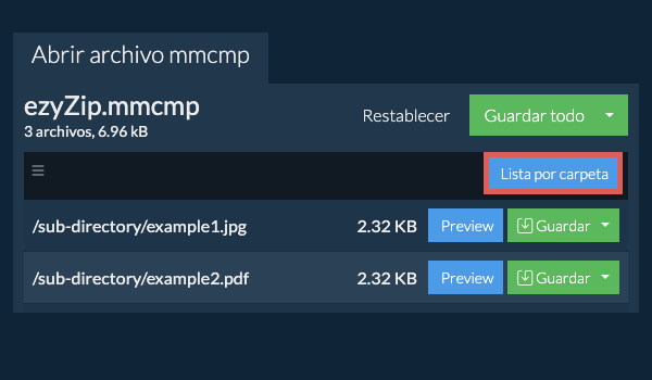 mmcmp: Lista por carpeta