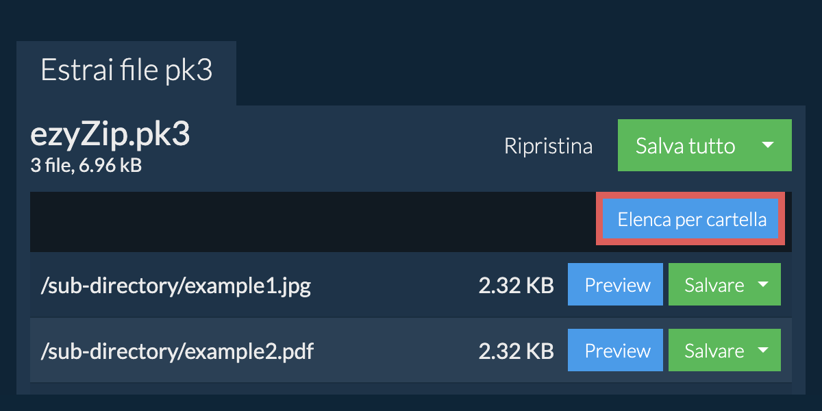 pk3: Elenca per cartella